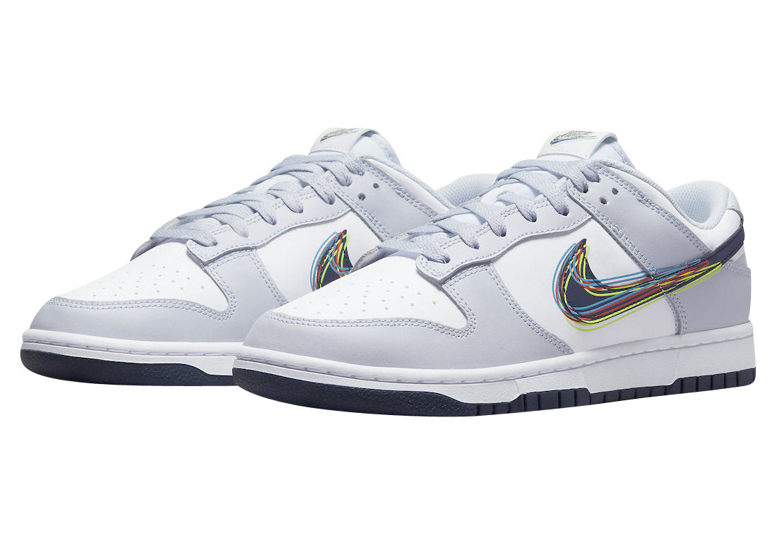 Dunk Low 3D Swoosh ‘White Grey‘