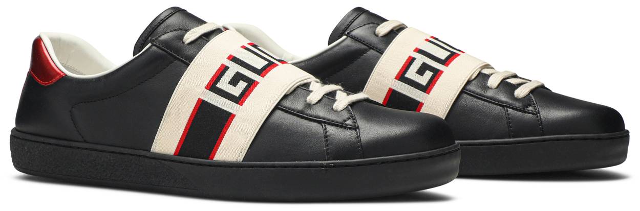 Gucci Ace Stripe Leather 'Black'