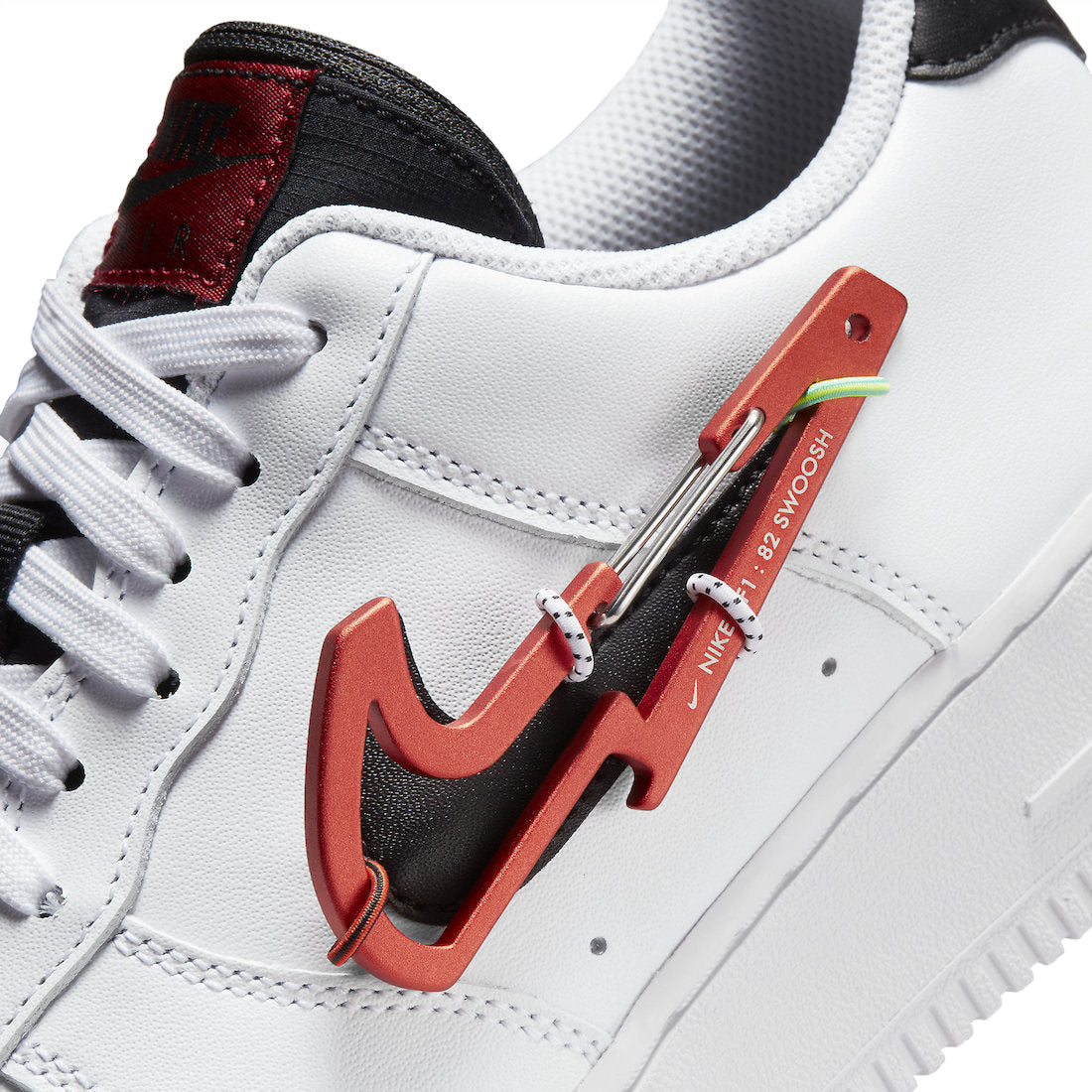 Air Force 1 Low Carabiner Swoosh “White Habanero Red”